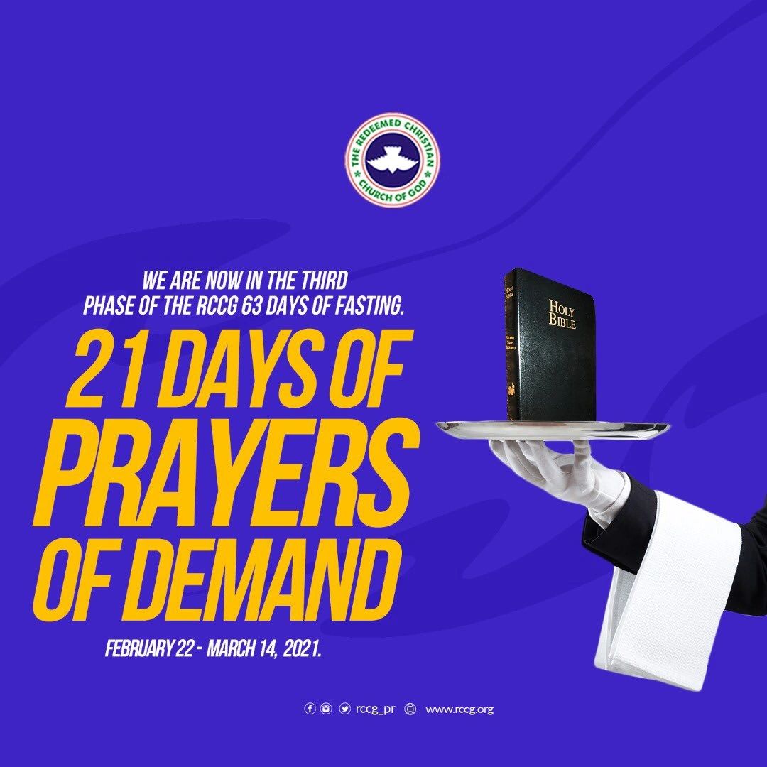 63 DAYS OF FASTING PRAYERS PHASE 3 21 DAYS OF PRAYERS OF DEMAN