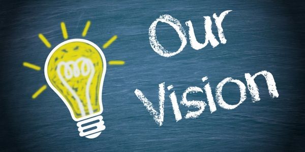 Illustration of a light bulb with the words 'Our Vision'.