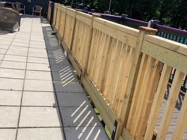 Timber balustrade built for a roof top terrace. 