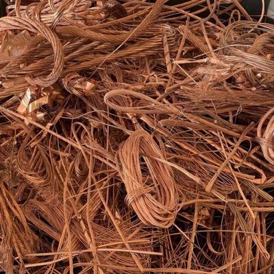 A pile of stripped copper wires tangled together.