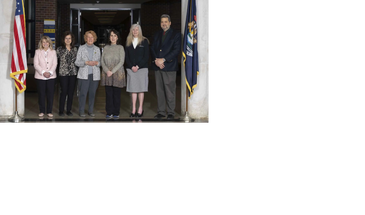 From left to right, Katherine Lorenzo (MCC Board Chair) Roseanne DiMaria (Bd. Treasurer), Joan Flynn