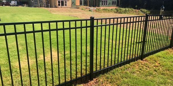 Black Aluminum fence installation Myrtle Beach SC. 
