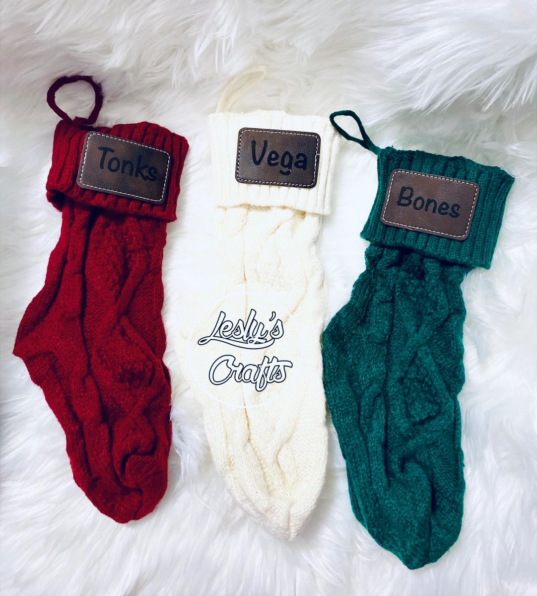 Personalized Leather Patch Christmas Stocking – VividEditions