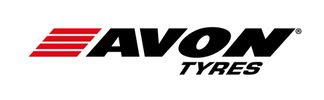 Avon Tyres logo with bold black and red design.