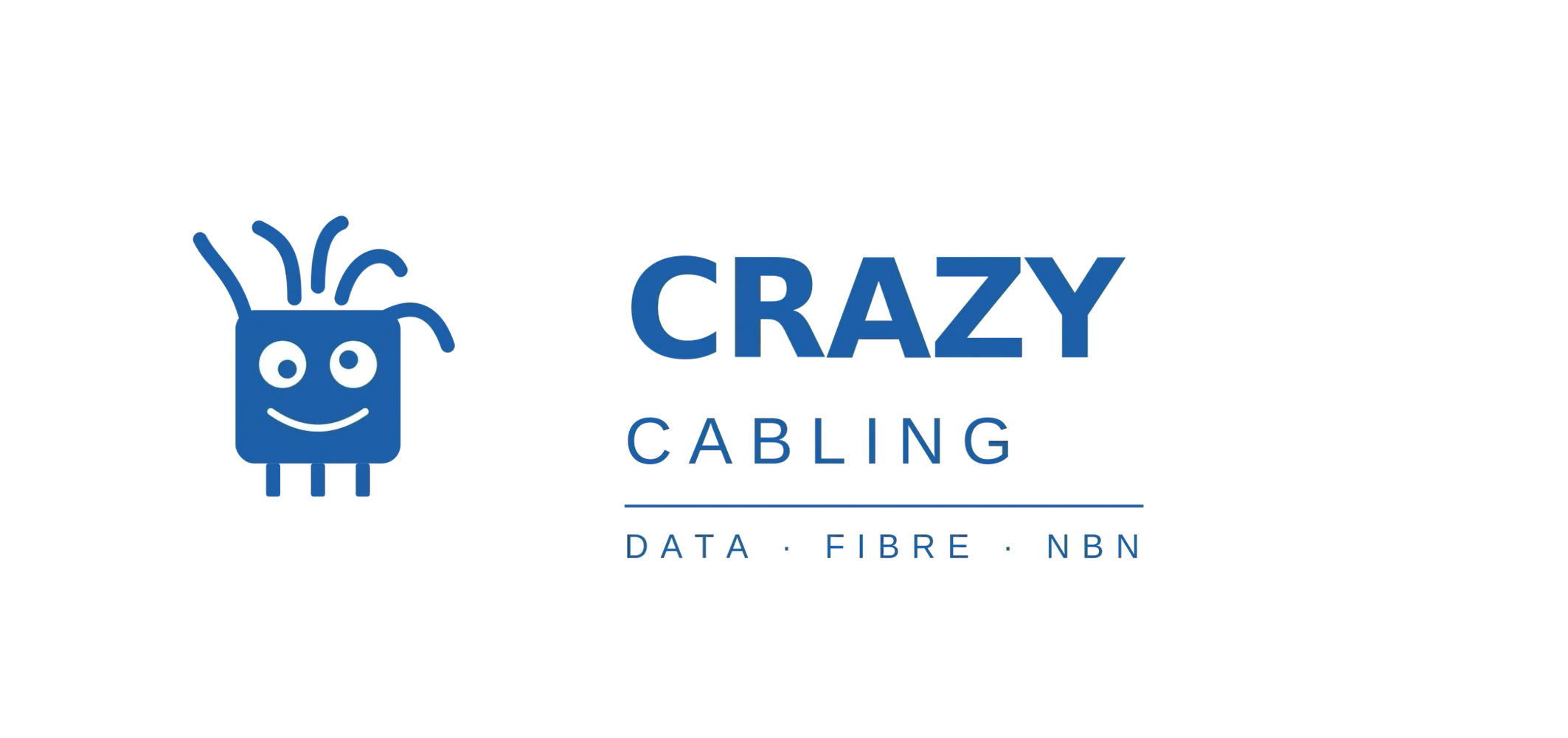 Logo of Crazy Cabling featuring a happy cable character and text.