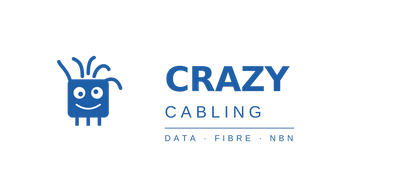 Blue logo of Crazy Gadlies with a happy character and text.