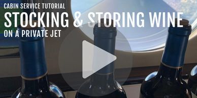Three wine bottles shown inside a private jet with tutorial text.