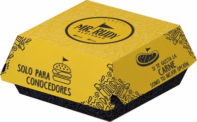 caja para hamburguesa con impresion personalizada e interior antigrasa