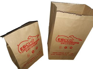 bolsas de papel para chicharrones y chicharronerias
despacho y delivery bolsas ecologica con base