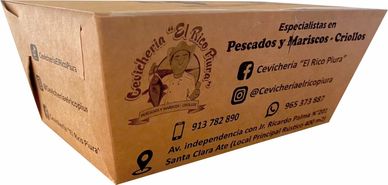 caja de carton para servir alimentos contenedor con interior antigrasa pack peru