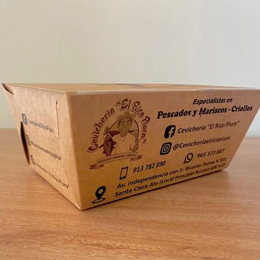 caja contenedora de alimentos caja armable con tapa e impresion personalizada