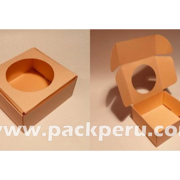 caja de carton microcorrugado para envio con ventana en tapa impresion personalizada pack peru
