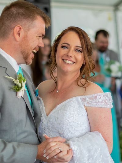 couple dancing at waterfront wedding reception at Island View Waterfront 