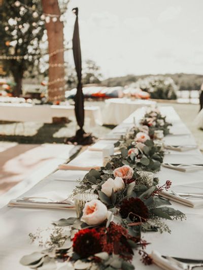 Outdoor event space, reception decor