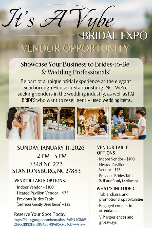 It’s A Vybe Events bridal expo flyer.