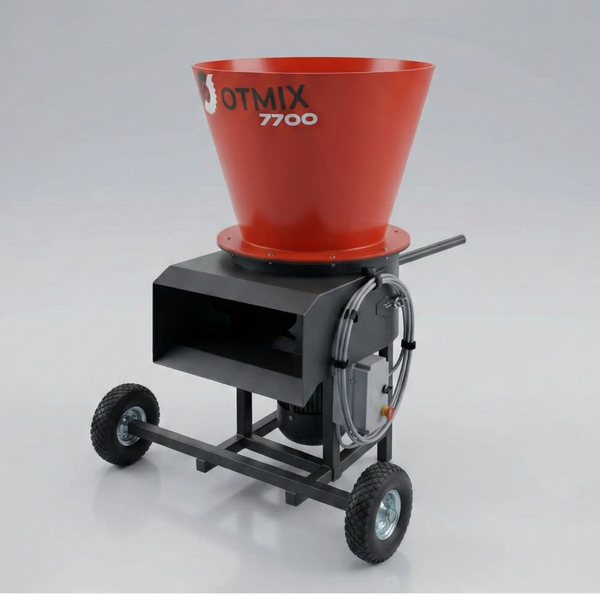 OTMIX 7700 agricultural feed mixer on wheels.