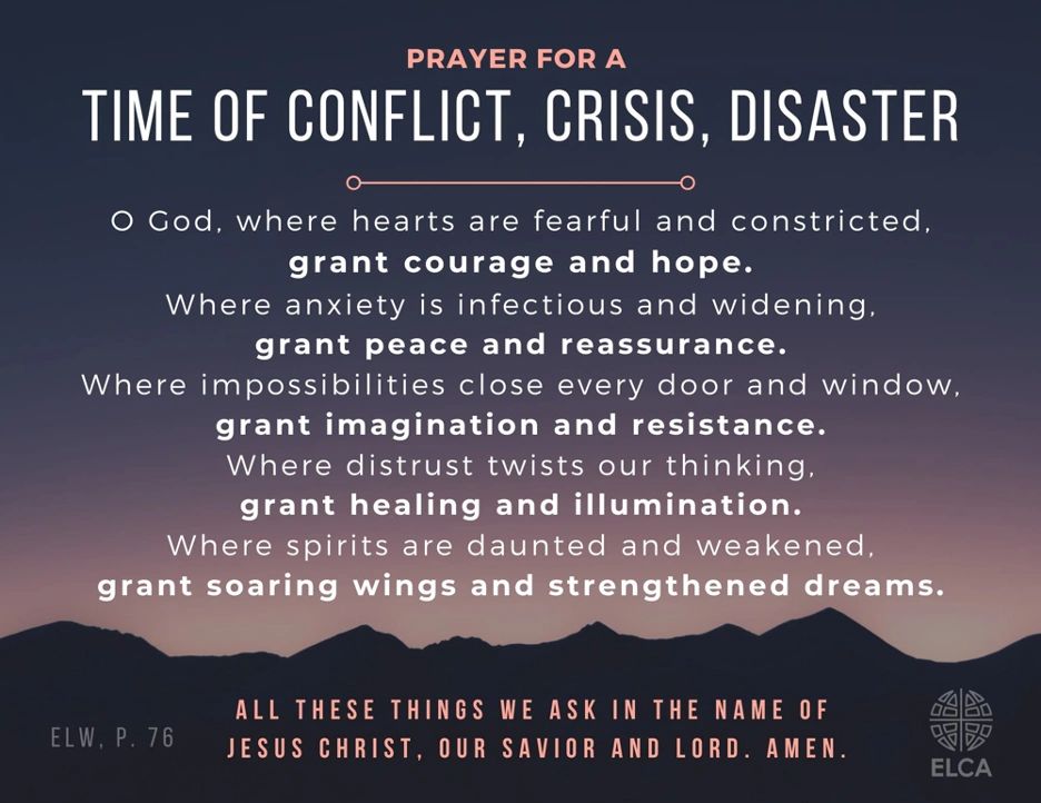 A Prayer for a Time of Conflict, Crisis, Disaster