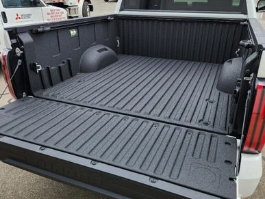New bed liner on a pickup truck.
