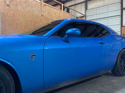 Freshly tinted blue Dodge Challenger