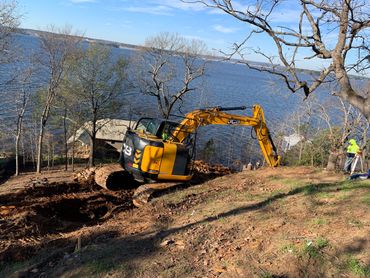 Steep Slope Excavation, Carefully assuring slope slip mitigation. 