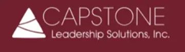 Logo of Capstone Leadership Solutions, Inc. on a maroon background.