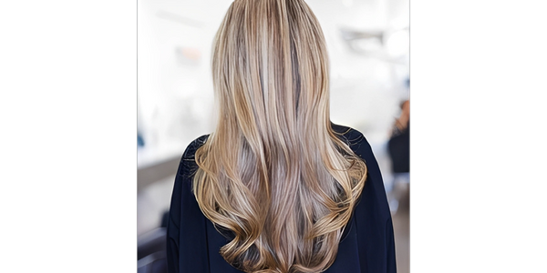 Long blonde hair with highlights
