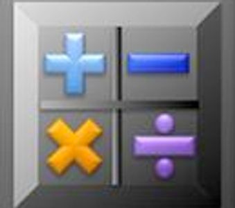 Calculator function symbols in 3D style.