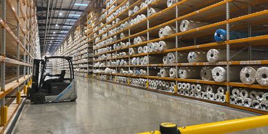 Warehouse specialist floor painting inside Worcester company 