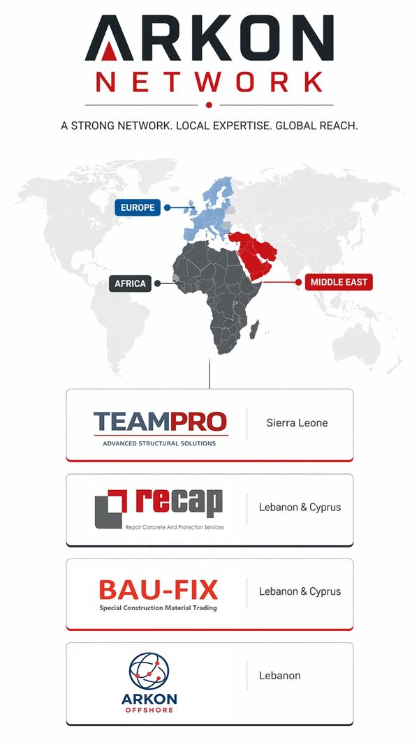 Arkon Network's global reach with teams in Europe, Africa, and the Middle East, highlighting locations and expertise.