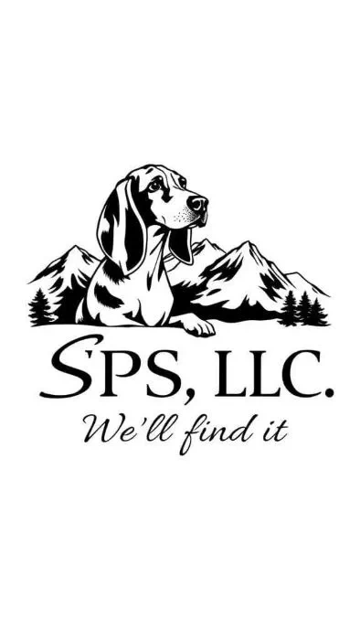 Logo of SPS, LLC with a dog and mountains.