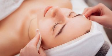 Lady getting a facial