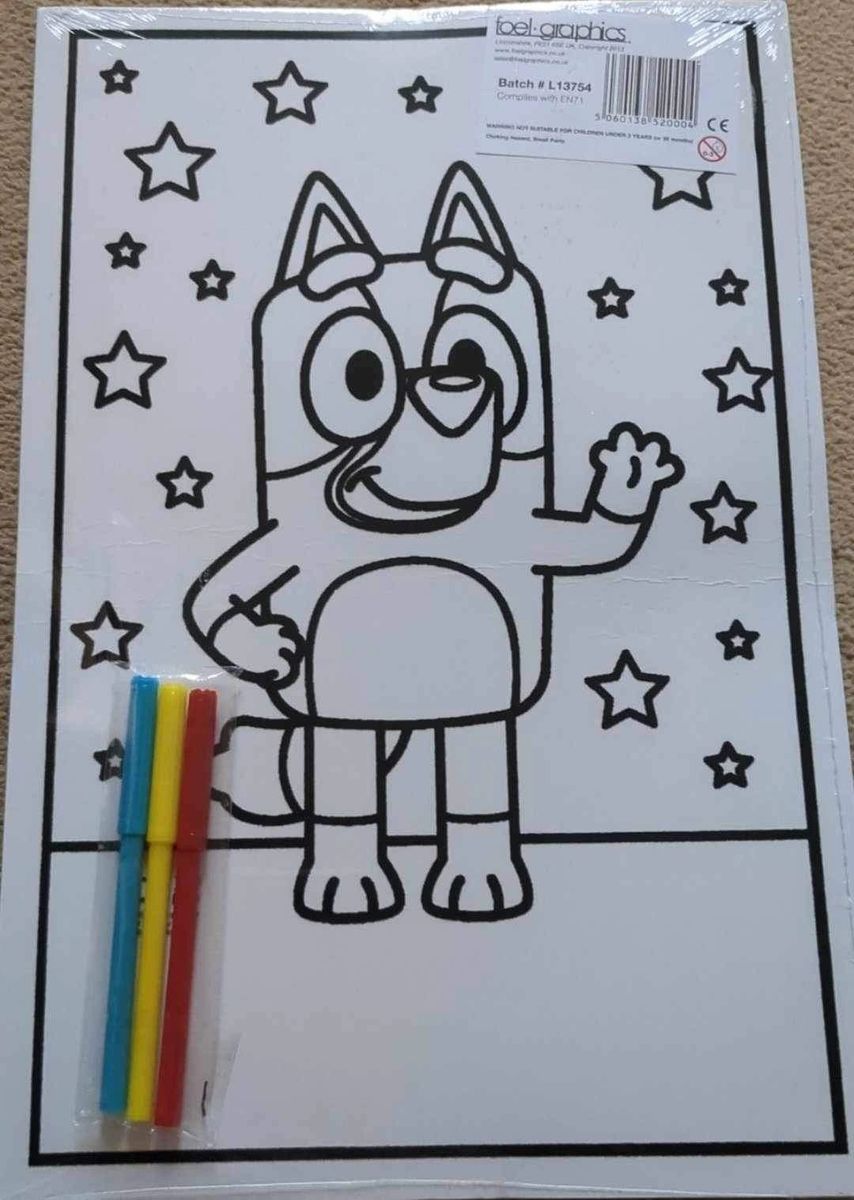 Bluey Velvet Colouring Board