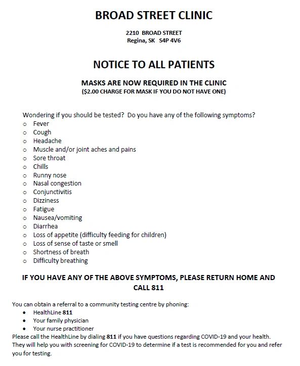 Medical Clinic Regina Clinic Regina Borad Street Clinic