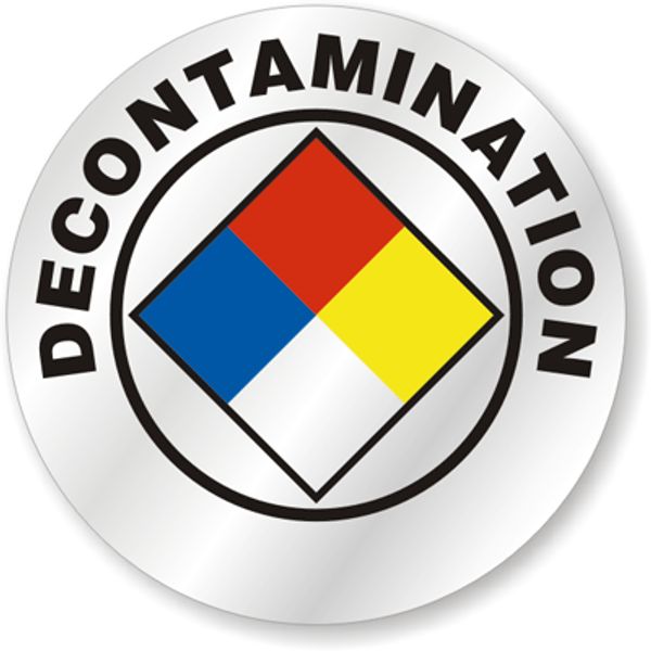 Decontamination and hazmat symbol stressing the importance of disinfecting after a death