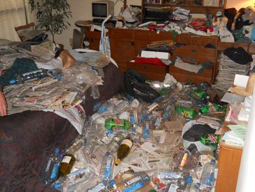 filthy hoarder house filled with trash and in need of hoarding cleanup