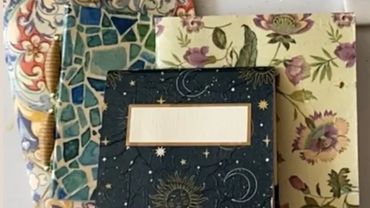 Four decoupaged napkin Journals cover