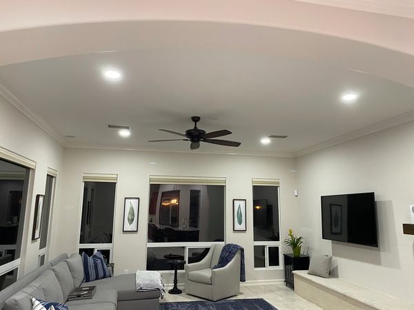 Ceiling fan, led lights, paint