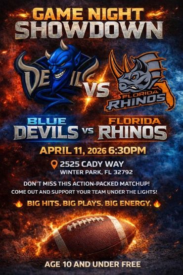 Game Night Showdown: Blue Devils vs Florida Rhinos on April 11, 2026.