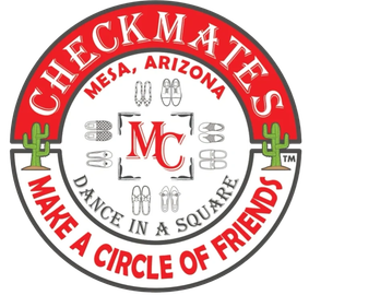 Logo of Checkmates dance group from Mesa, Arizona.