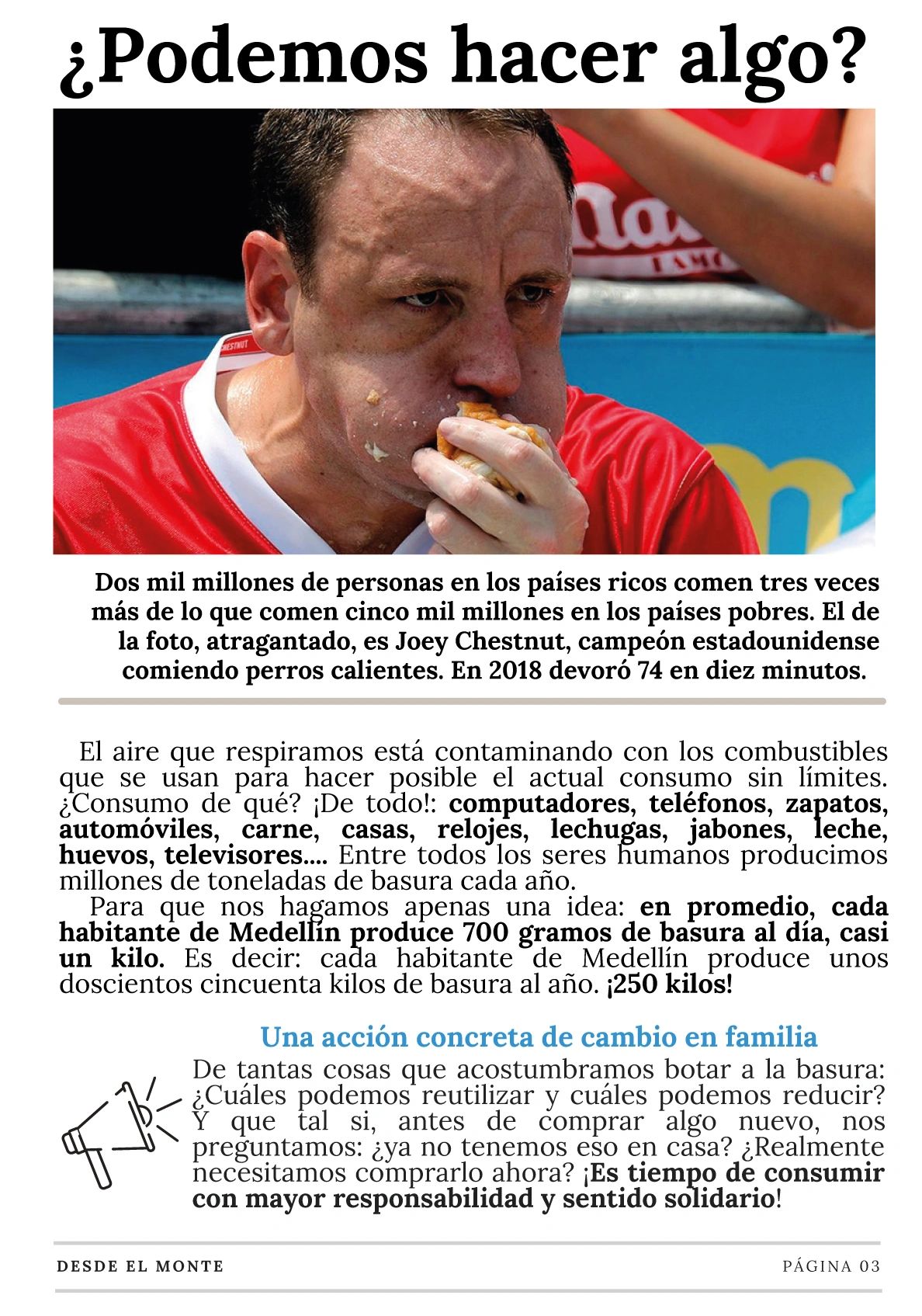 Joey Chestnut compitiendo en un concurso de comer perros calientes.