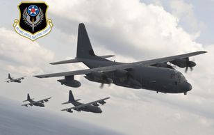 MC-130-J, 5 ship formation over Okinawa, Japan - USAF Special Operations Command.