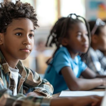 Focused students attentively listening in a classroom setting.