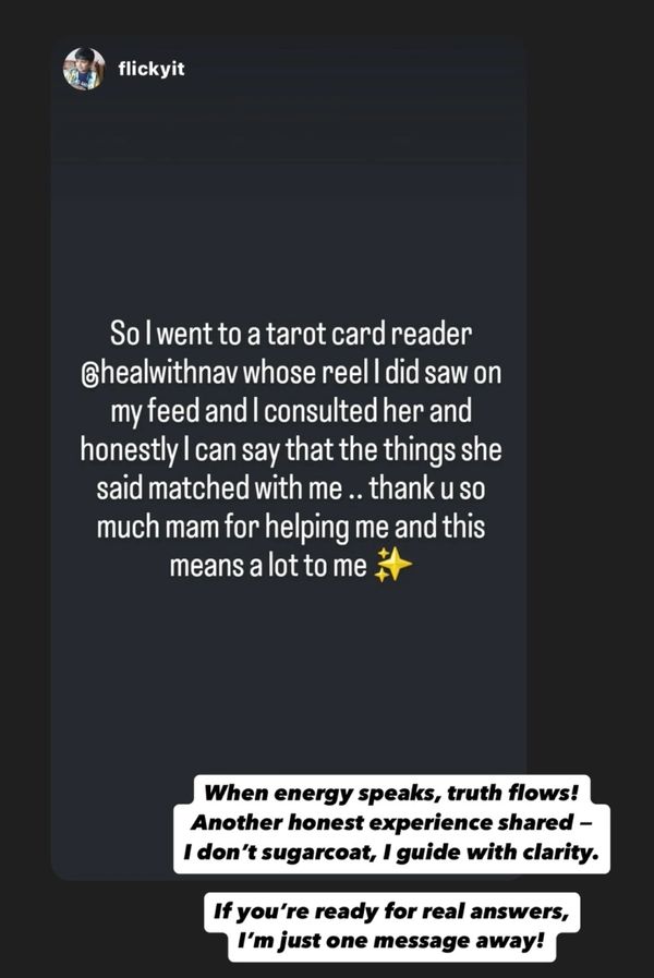 Love tarot reading review from Instagram – client shares healing feedback after no-contact clarity 
