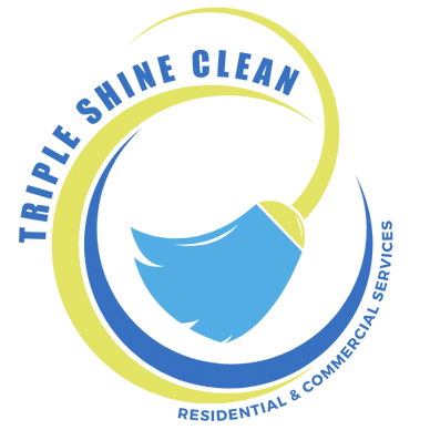 Logo of 'Timber Smile Clean' featuring a blue shield and curved yellow and blue lines.
