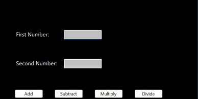 Windows form to enter two numbers and decide which button to press to calculate those two numbers.