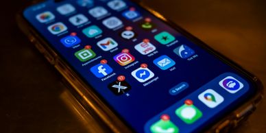 Smartphone showing social media app notifications.