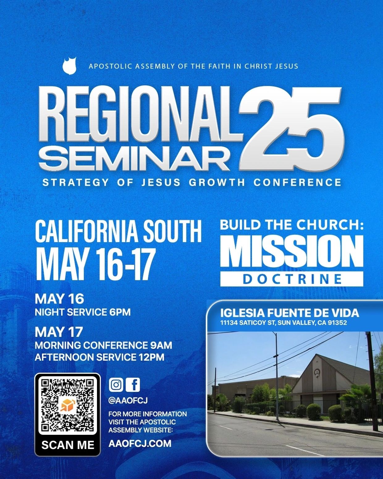Regional Seminar 25 by Apostolic Assembly of the Faith in Christ Jesus on May 16-17, California South.
