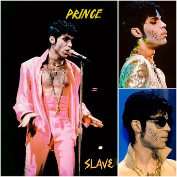 In 1993, Prince walked on stage with the word "SLAVE" written on his face. Not as performance art. 
