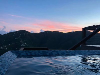 Sunset pool view