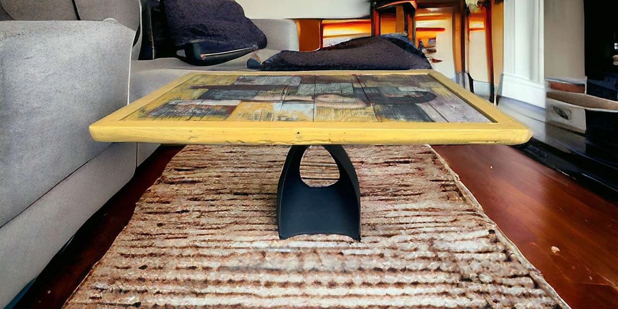 Hand Painted Coffee Table,Reclaimed Wood